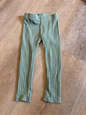 Kate Quinn 3T Organic Cotton Ribbed Leggings - Sage Green